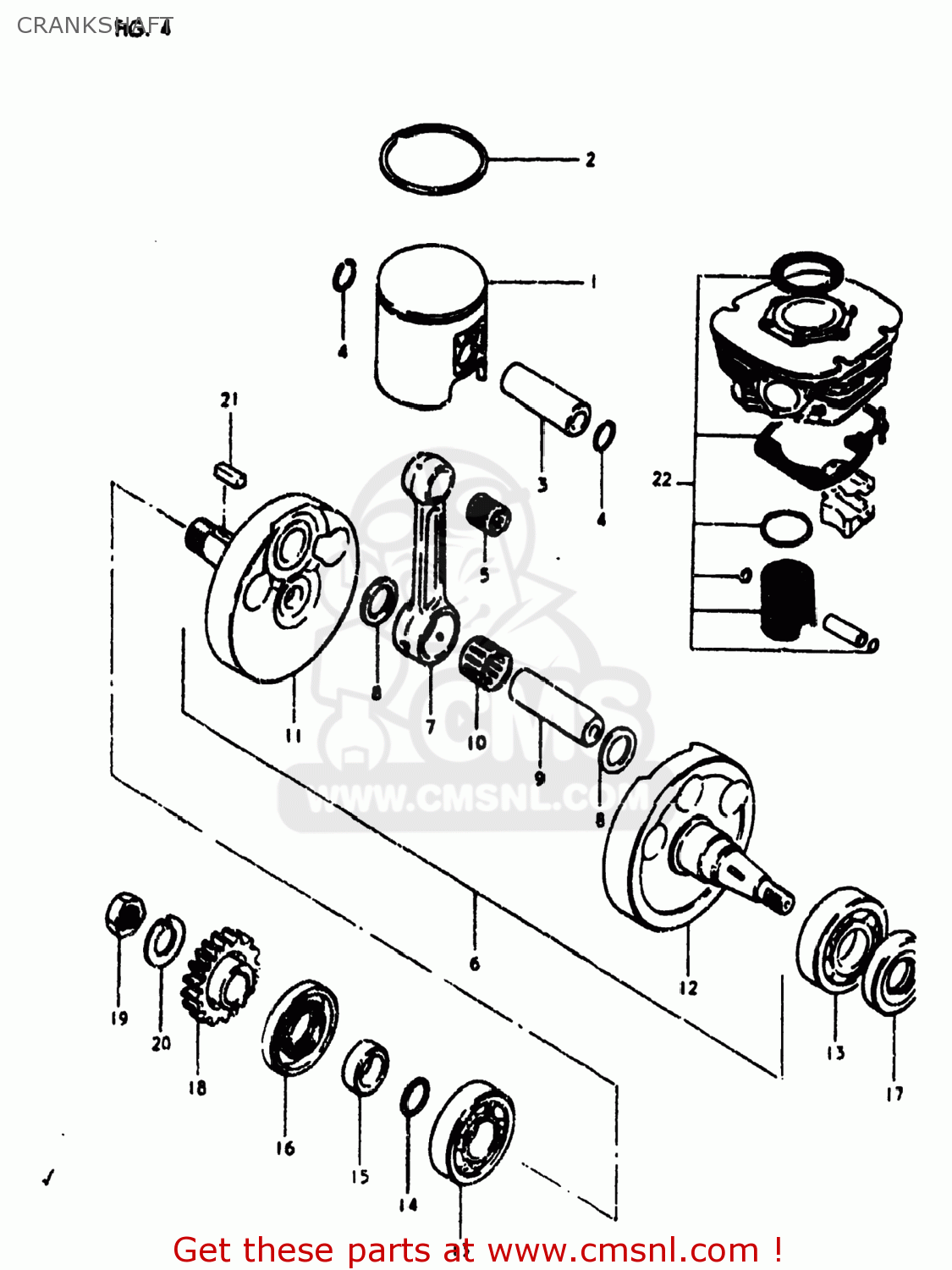 CRANKSHAFT RM400 1980 (T) USA (E03)