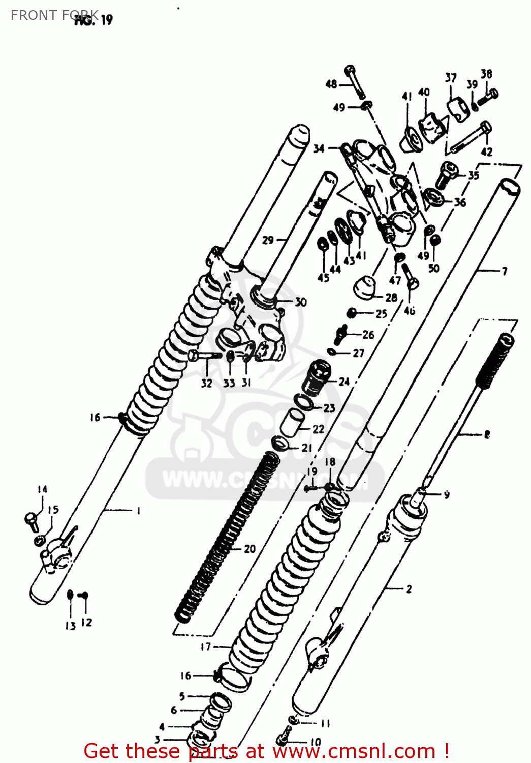 FRONT FORK RM400 1980 (T) USA (E03)