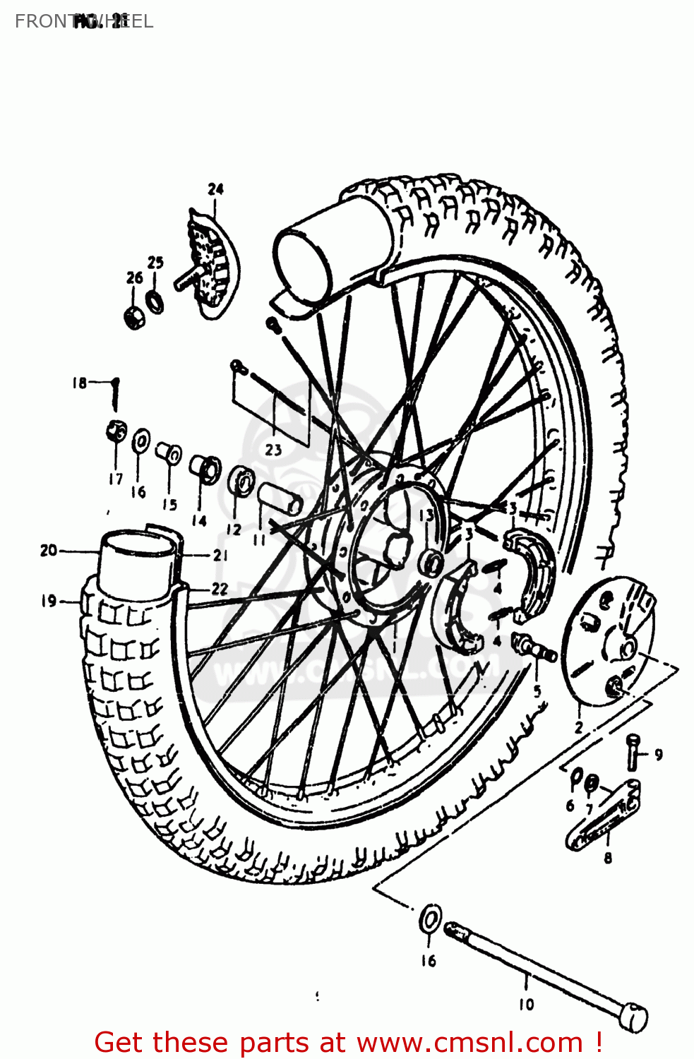 FRONT WHEEL RM400 1980 (T) USA (E03)