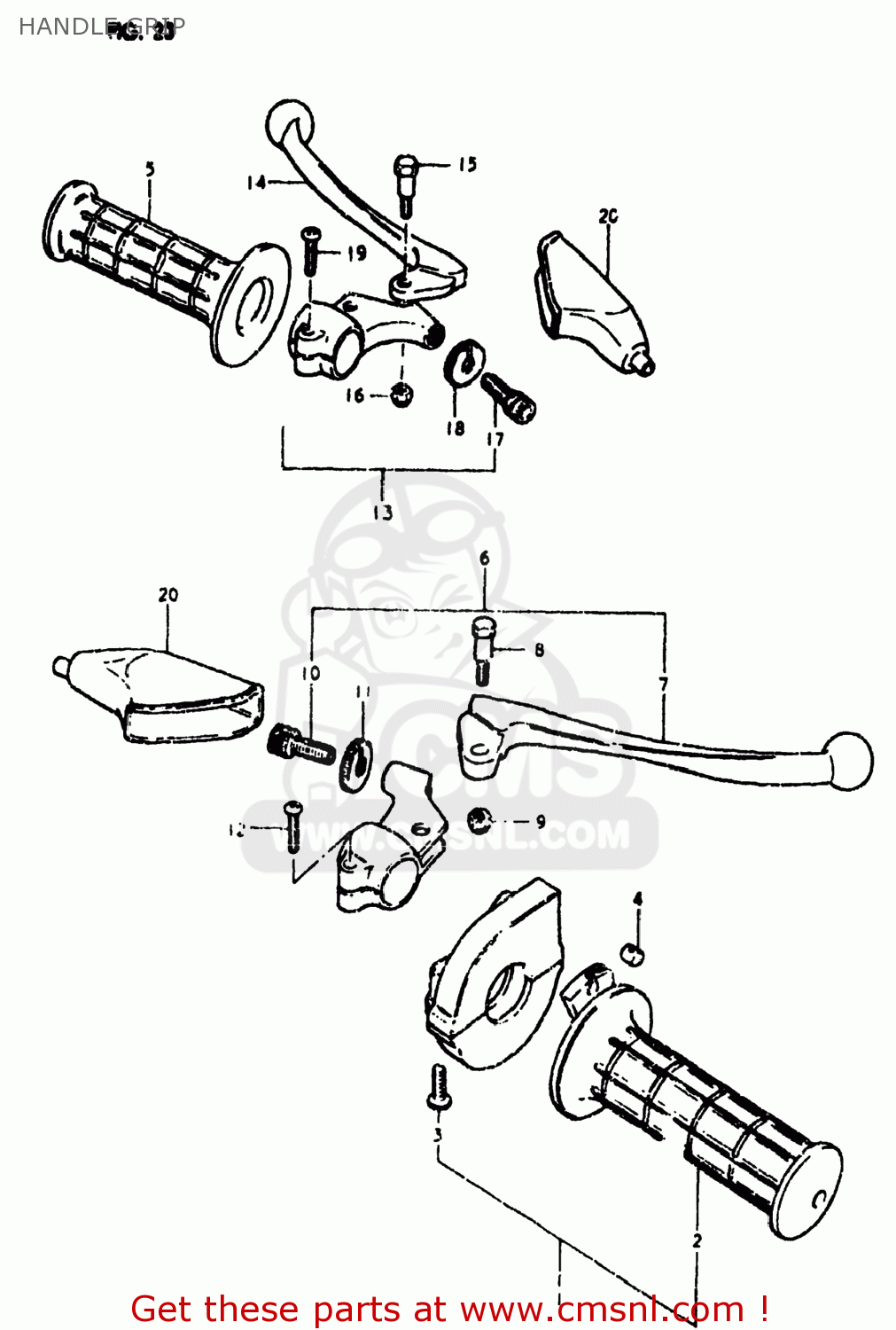 HANDLE GRIP RM400 1980 (T) USA (E03)