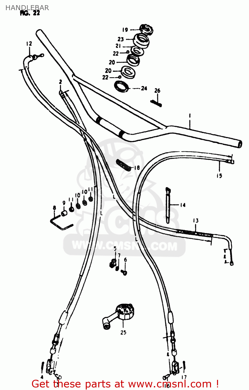 HANDLEBAR RM400 1980 (T) USA (E03)