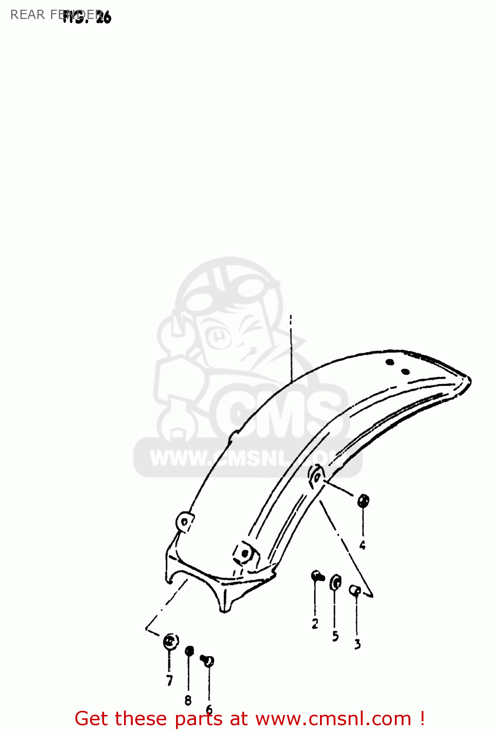 REAR FENDER RM400 1980 (T) USA (E03)