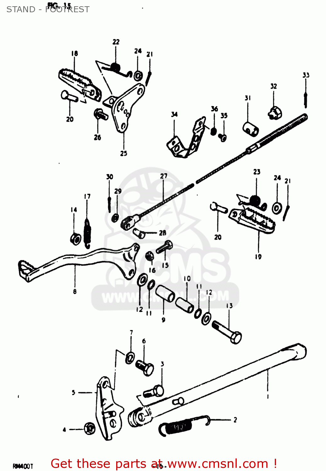 STAND - FOOTREST RM400 1980 (T) USA (E03)