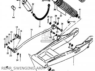 REAR SWINGING ARM - RM400 1980 (T) USA (E03)