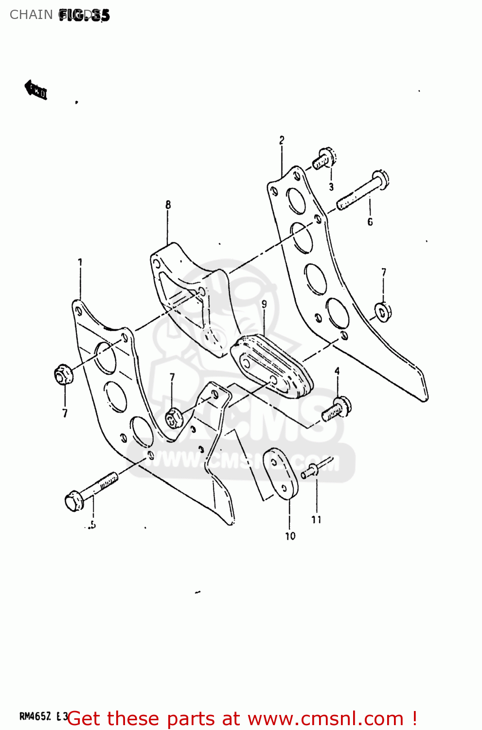 CHAIN GUIDE RM465 1981 (X) USA (E03)
