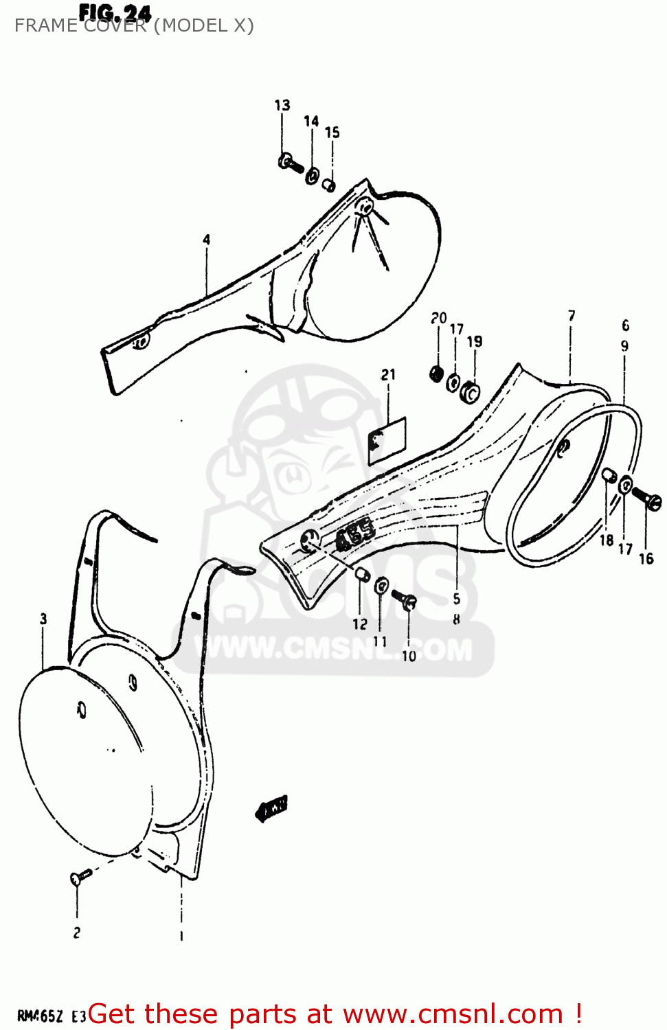 FRAME COVER (MODEL X) RM465 1981 (X) USA (E03)