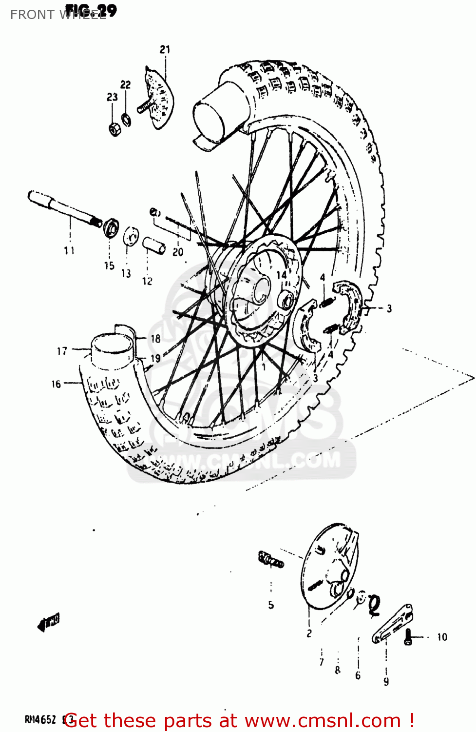 FRONT WHEEL RM465 1981 (X) USA (E03)