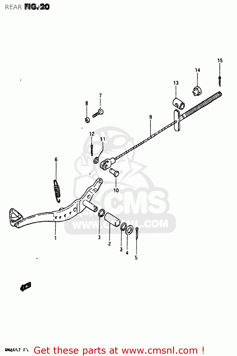 REAR BRAKE RM465 1981 (X) USA (E03)