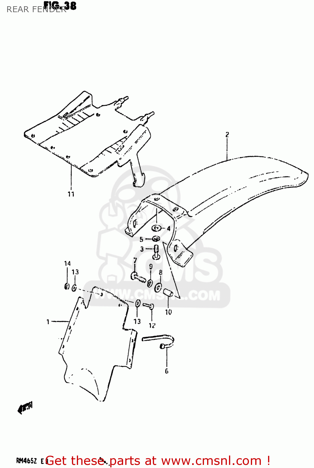 REAR FENDER RM465 1981 (X) USA (E03)
