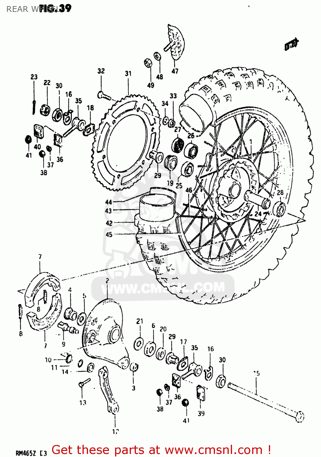 REAR WHEEL RM465 1981 (X) USA (E03)