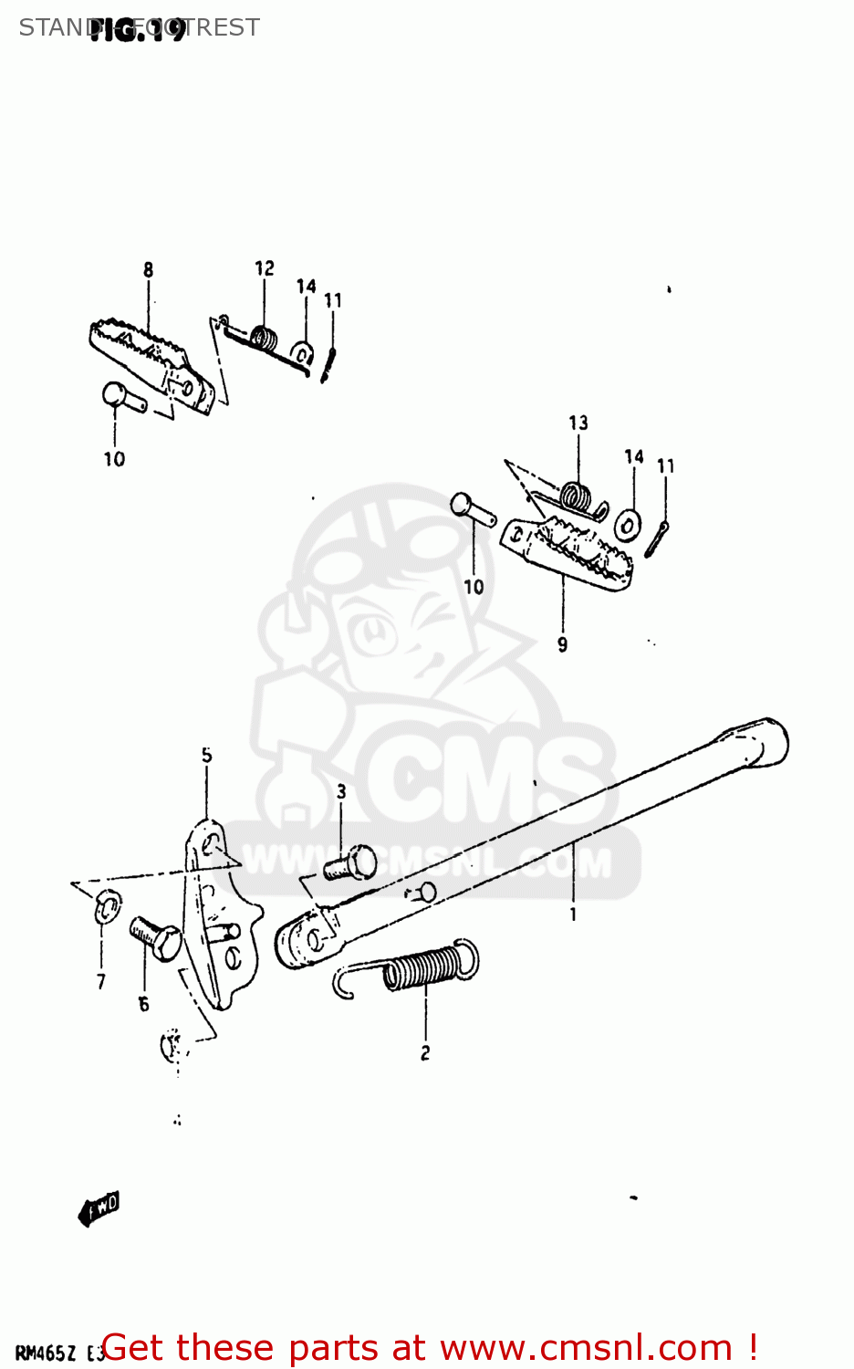 STAND - FOOTREST RM465 1981 (X) USA (E03)
