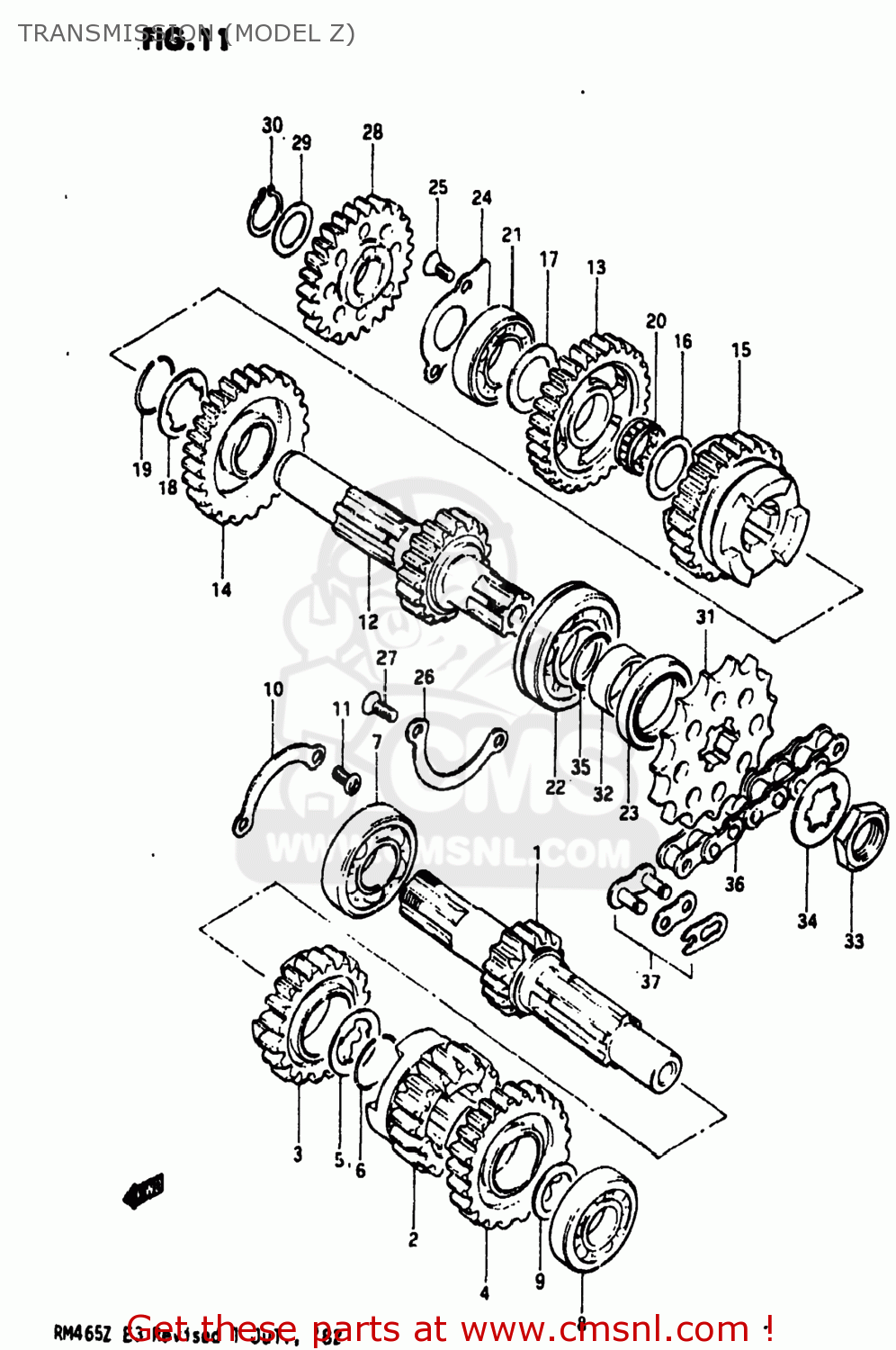 TRANSMISSION (MODEL Z) RM465 1981 (X) USA (E03)