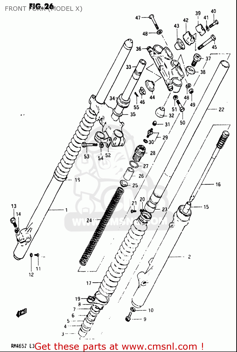 FRONT FORK (MODEL X) RM465 1981 (X) USA (E03)