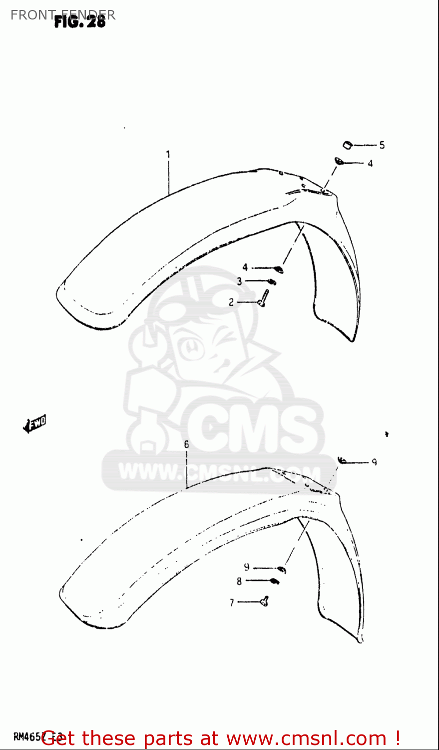 FRONT FENDER RM465 1981 (X) USA (E03)