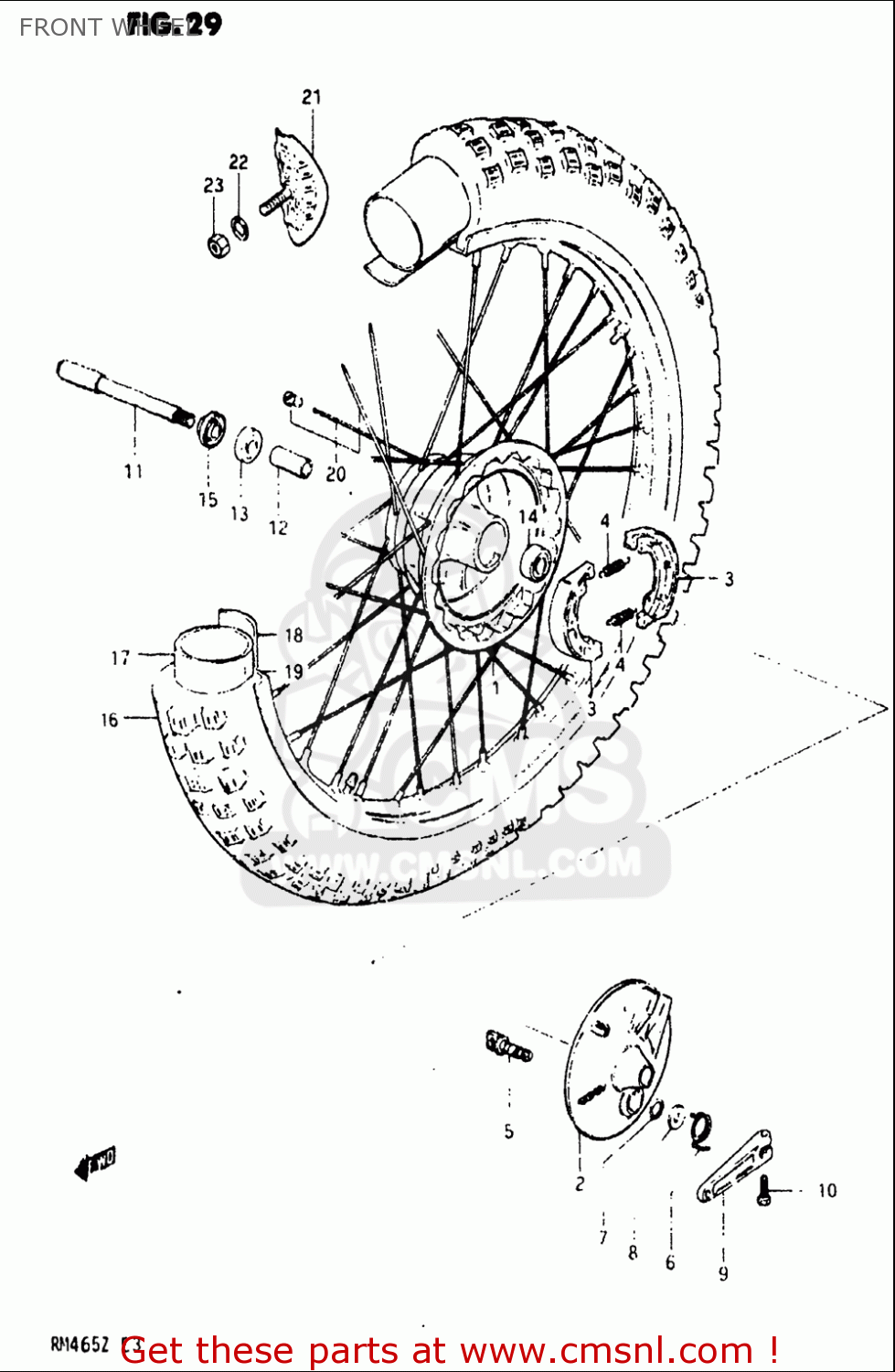 FRONT WHEEL RM465 1981 (X) USA (E03)