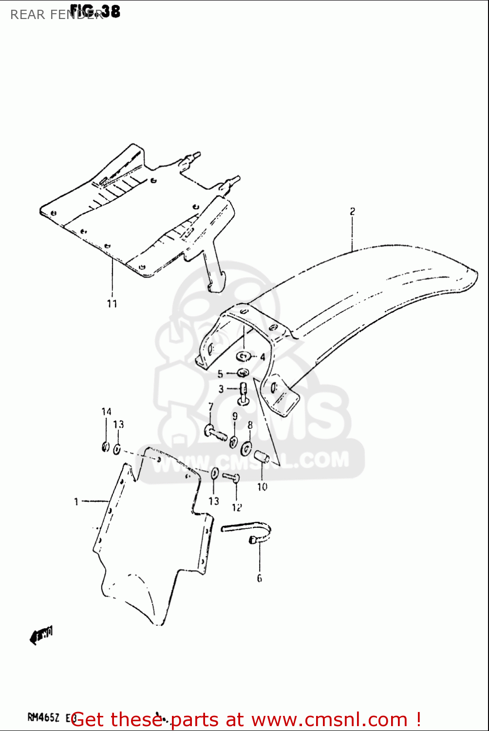REAR FENDER RM465 1981 (X) USA (E03)