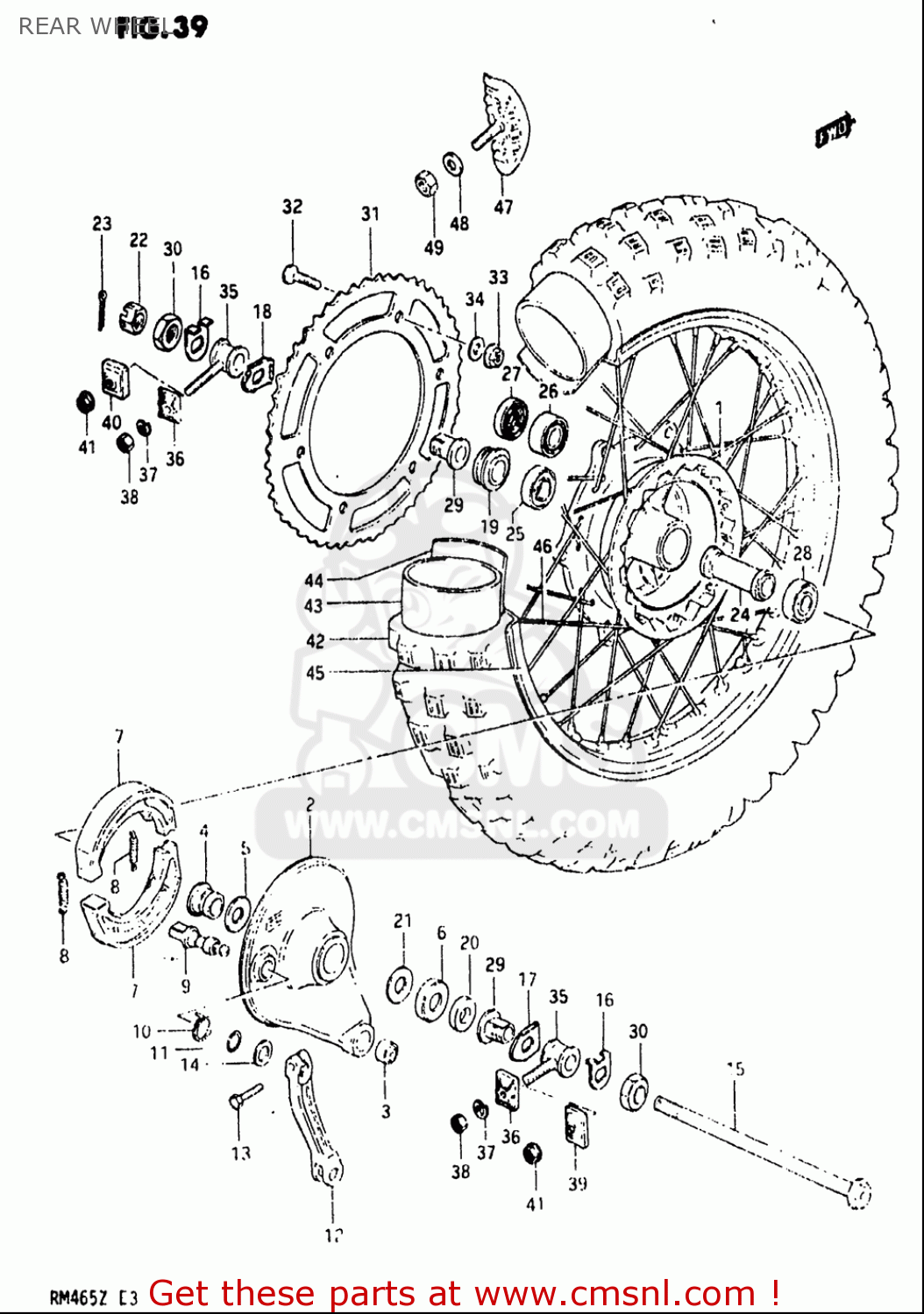 REAR WHEEL RM465 1981 (X) USA (E03)