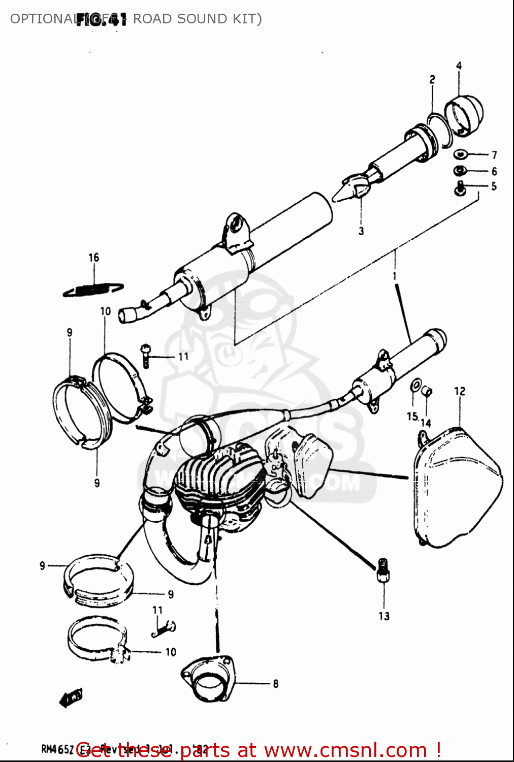 OPTIONAL (OFF - ROAD SOUND KIT) RM465 1981 (X) USA (E03)