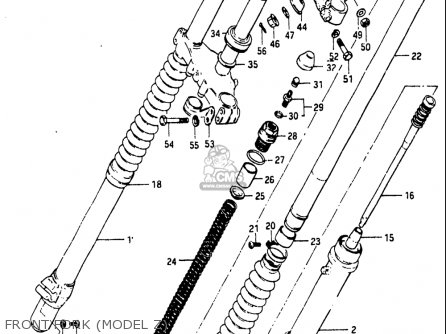FRONT FORK (MODEL Z) - RM465 1981 (X) USA (E03)