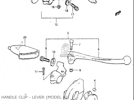 HANDLE CLIP - LEVER (MODEL X) - RM465 1981 (X) USA (E03)