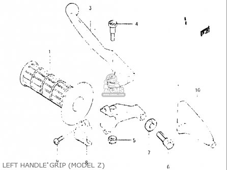 LEFT HANDLE GRIP (MODEL Z) - RM465 1981 (X) USA (E03)