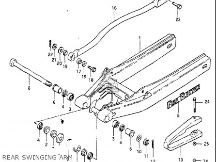 REAR SWINGING ARM - RM465 1981 (X) USA (E03)
