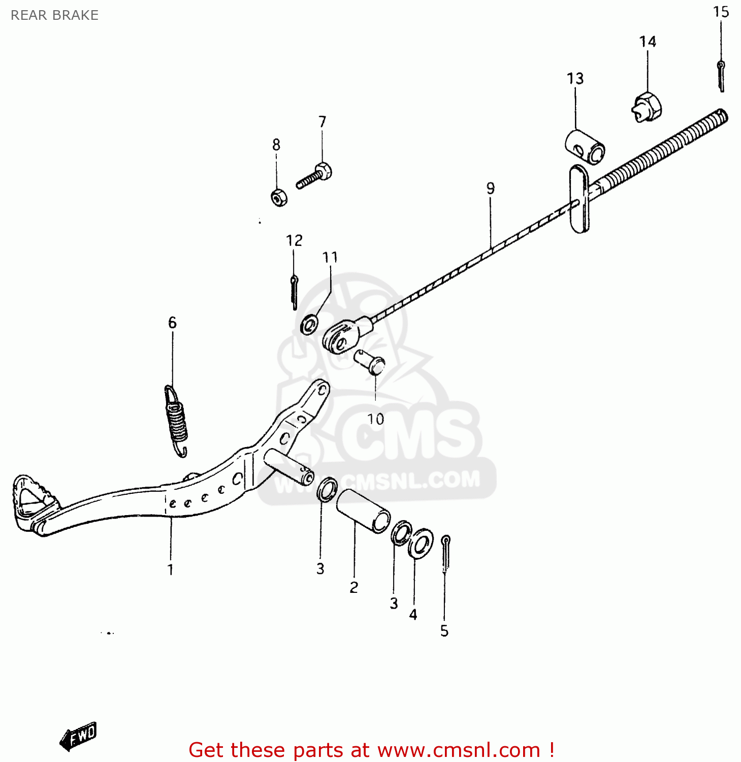 REAR BRAKE RM465 1981 (X)
