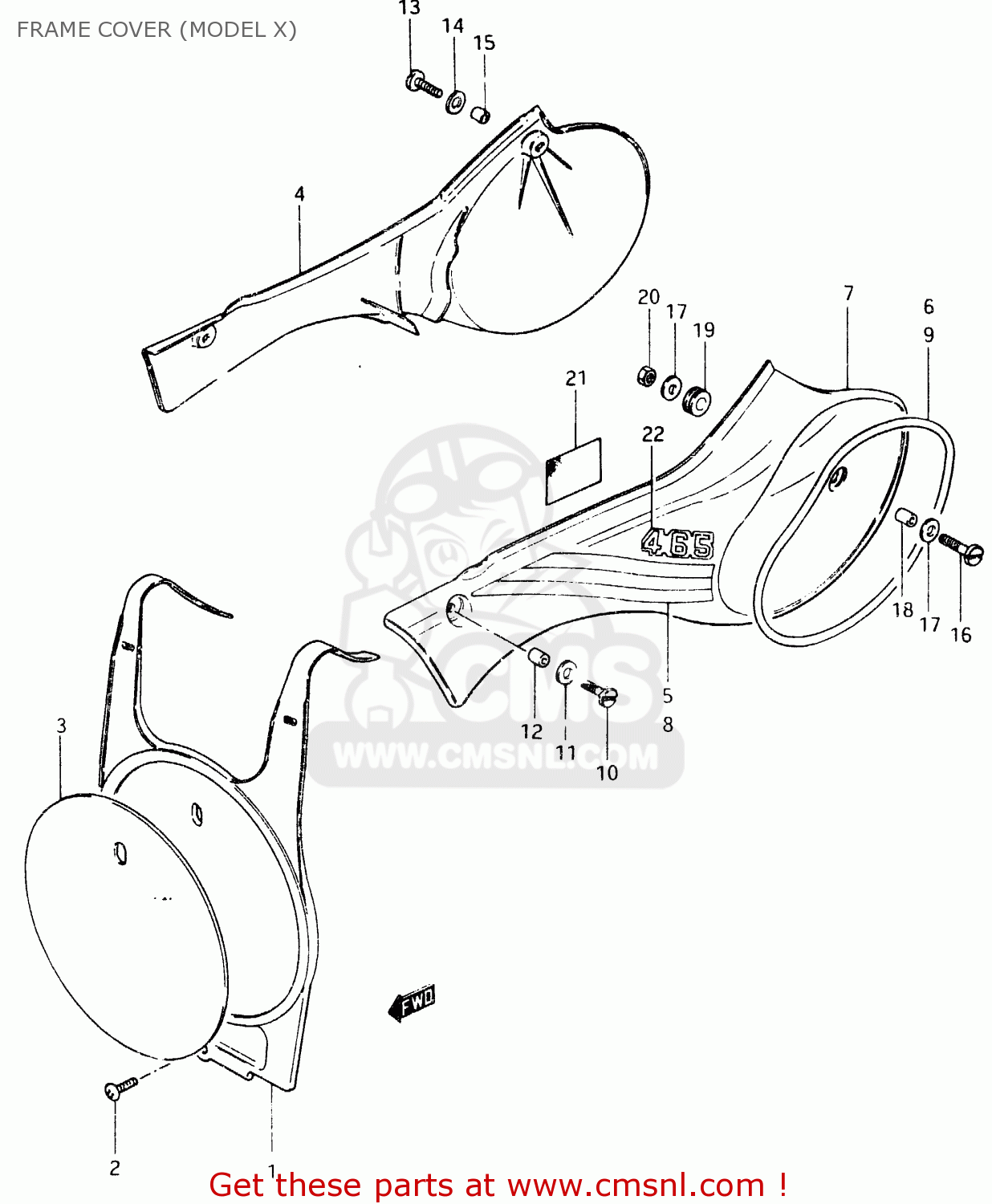 FRAME COVER (MODEL X) RM465 1981 (X)