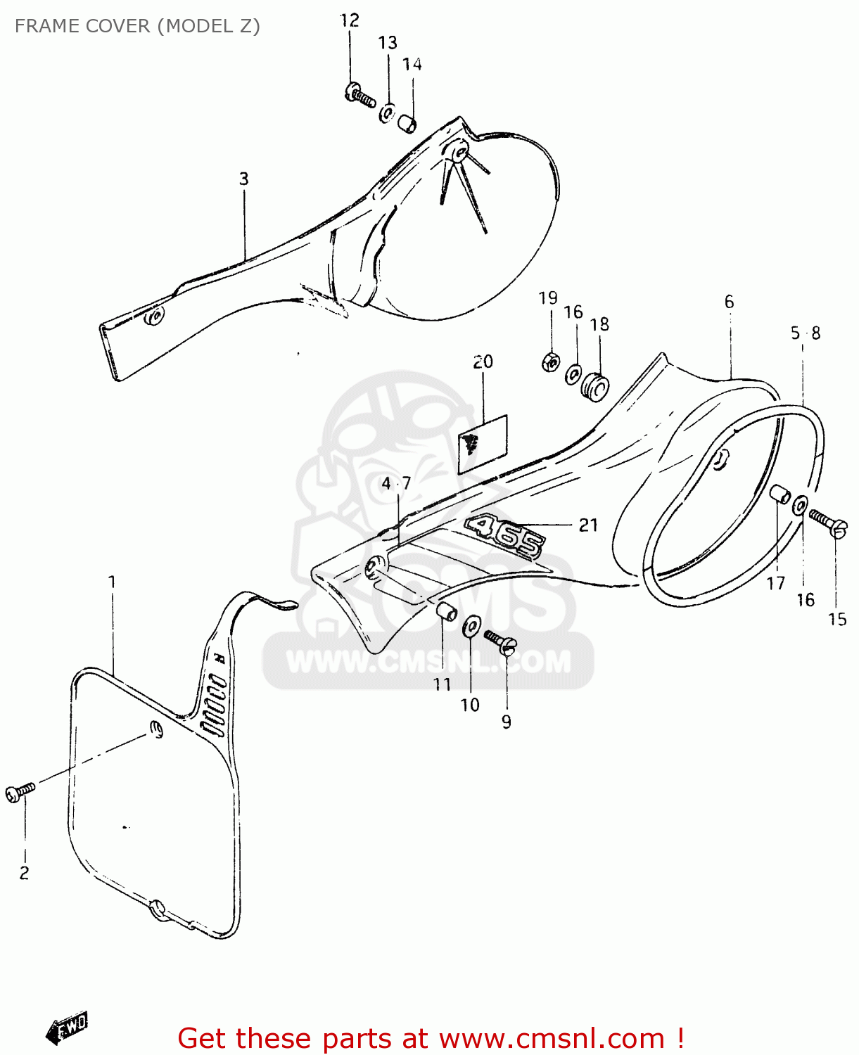 FRAME COVER (MODEL Z) RM465 1981 (X)