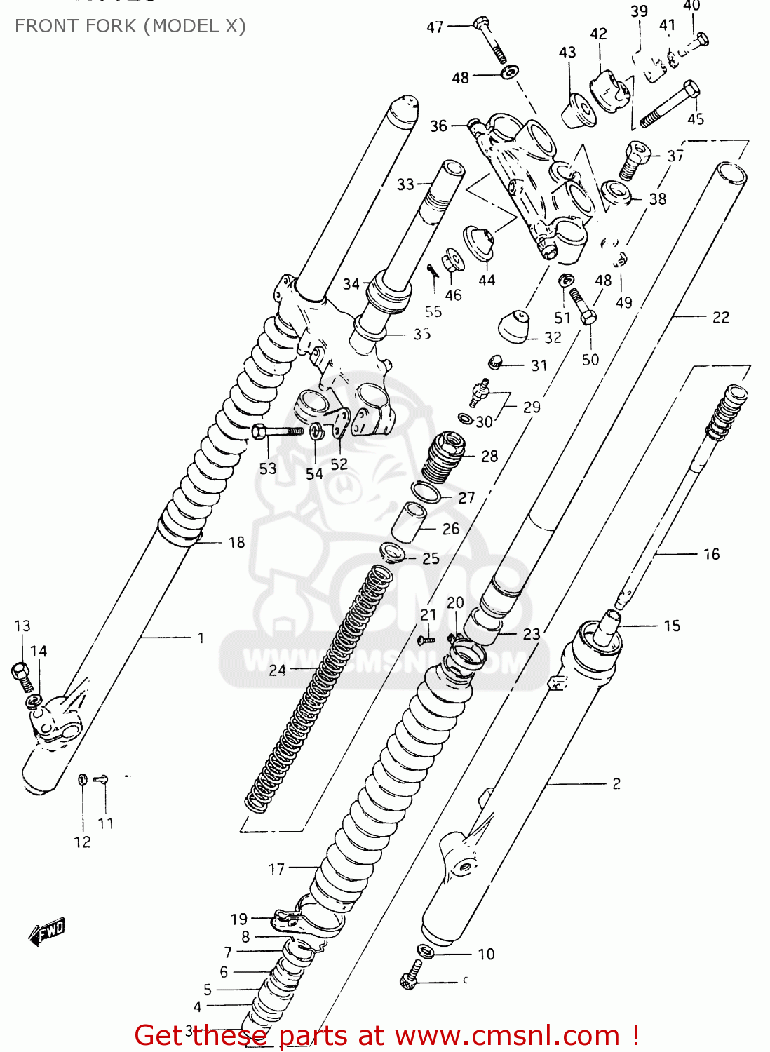 FRONT FORK (MODEL X) RM465 1981 (X)