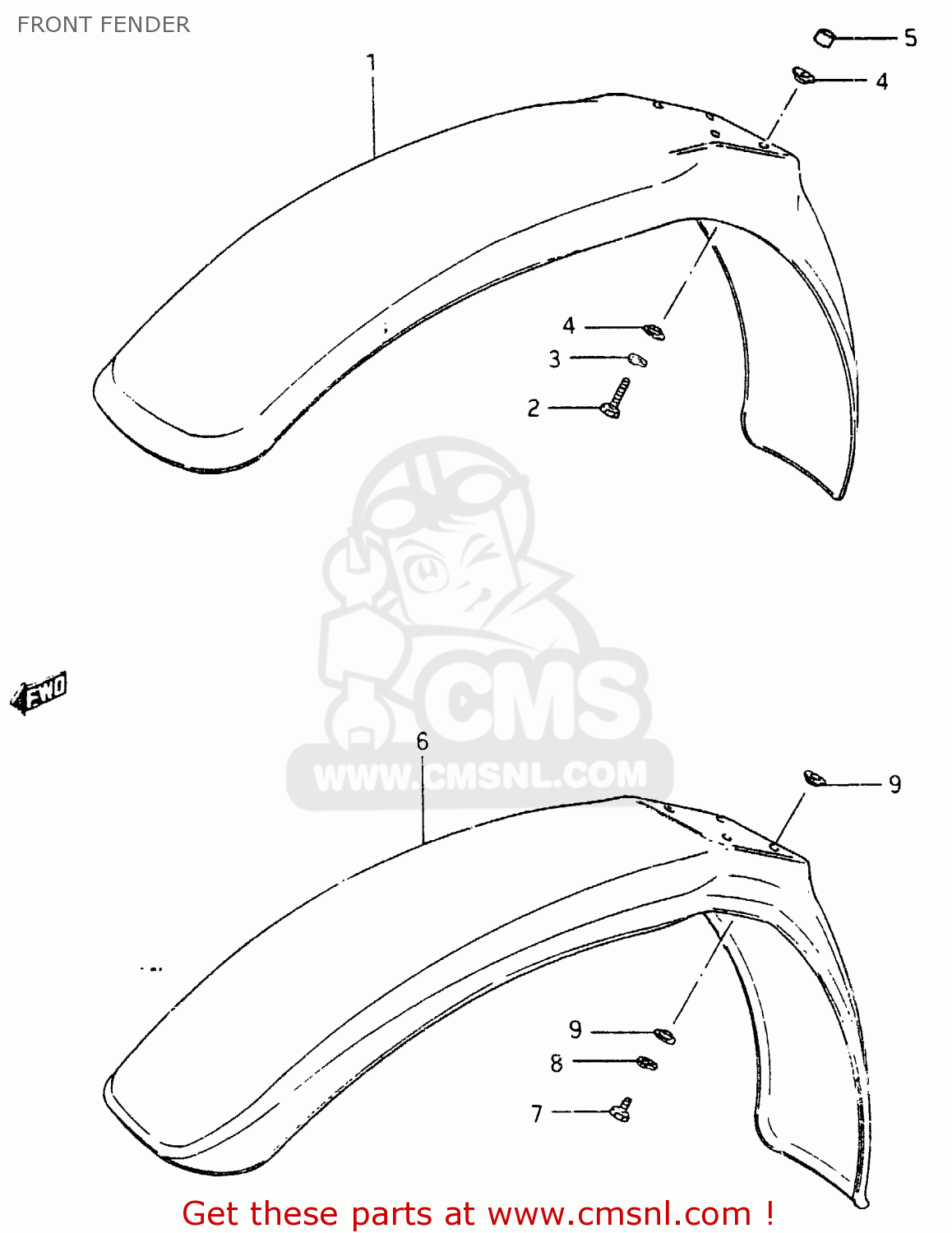 FRONT FENDER RM465 1981 (X)
