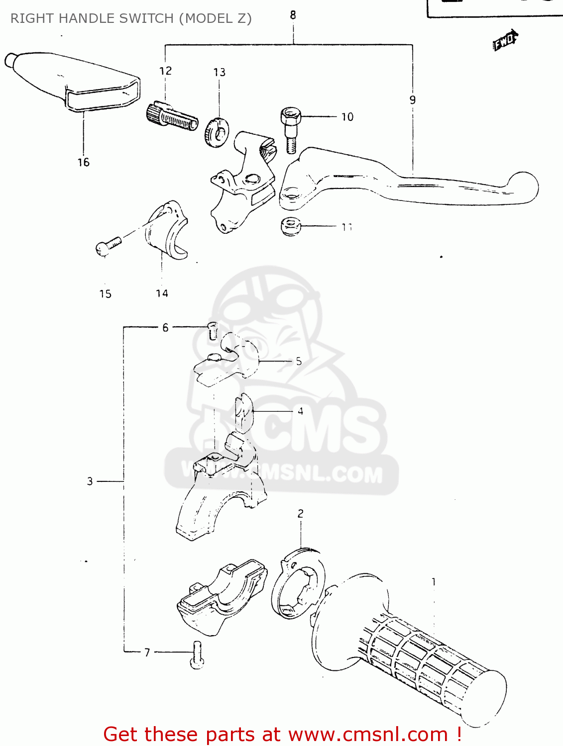 RIGHT HANDLE SWITCH (MODEL Z) RM465 1981 (X)