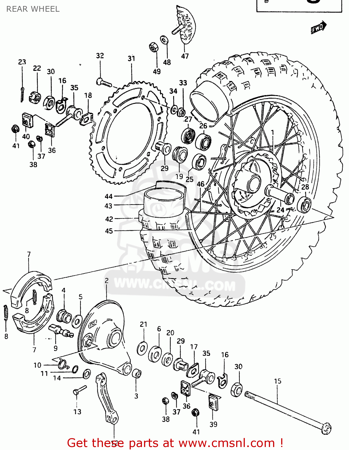 REAR WHEEL RM465 1981 (X)