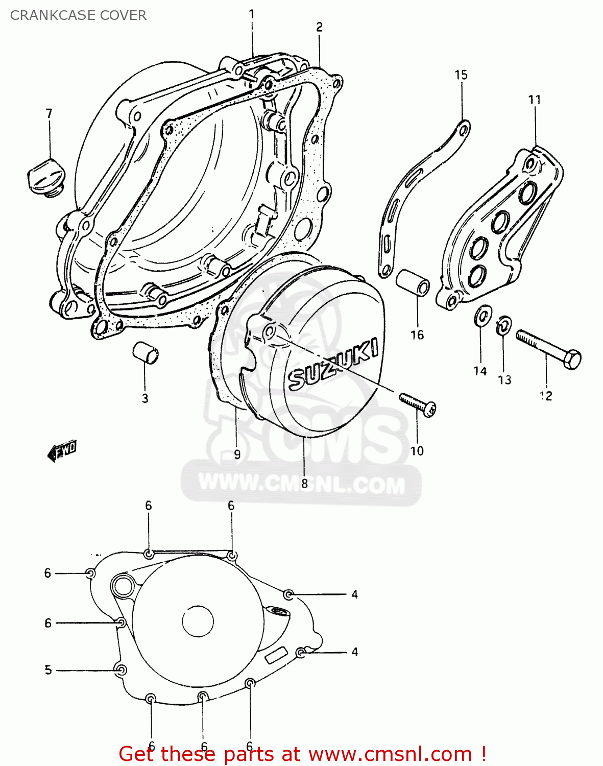 CRANKCASE COVER RM465 1981 (X)
