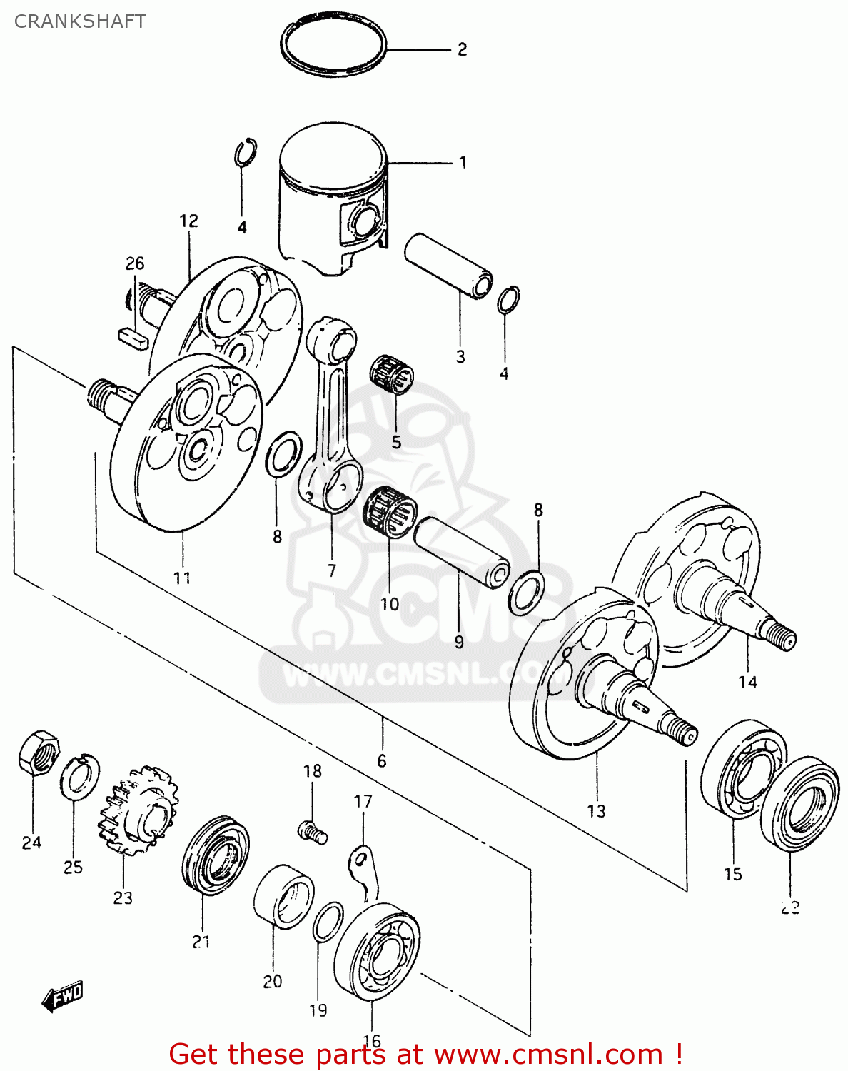 CRANKSHAFT RM465 1981 (X)