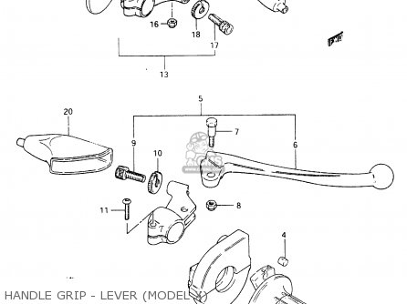 HANDLE GRIP - LEVER (MODEL X) - RM465 1981 (X)