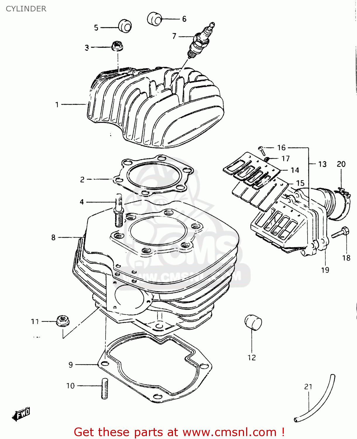 Suzuki RM465 1982 (Z) CYLINDER - buy original CYLINDER spares online