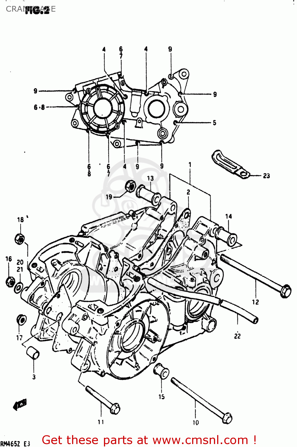 CRANKCASE RM465 1982 (Z) USA (E03)