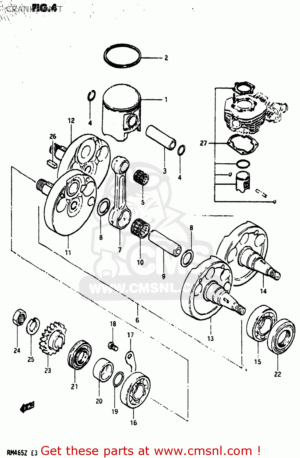 CRANKSHAFT RM465 1982 (Z) USA (E03)
