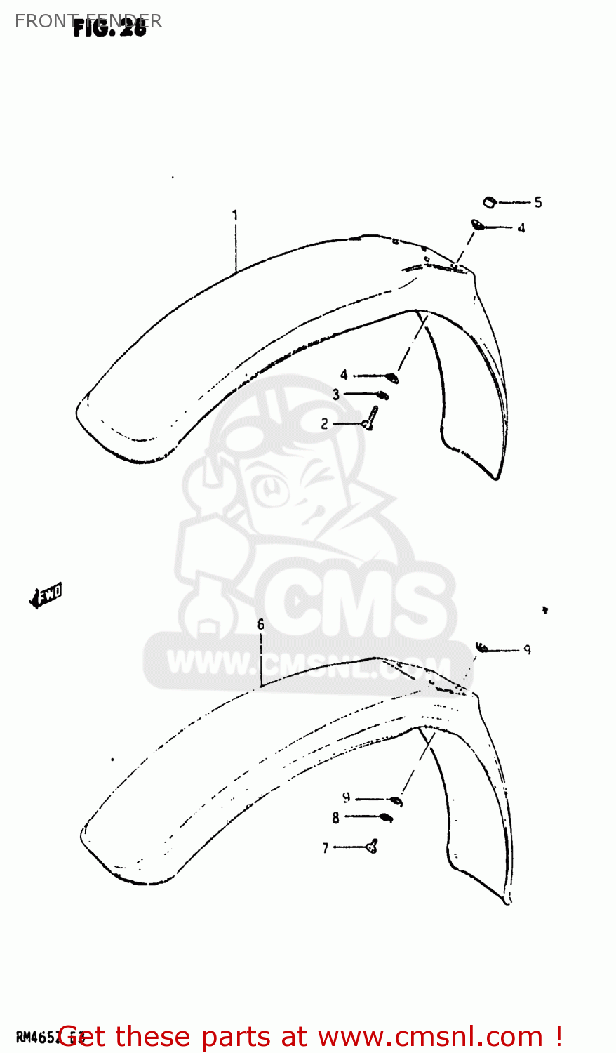 FRONT FENDER RM465 1982 (Z) USA (E03)