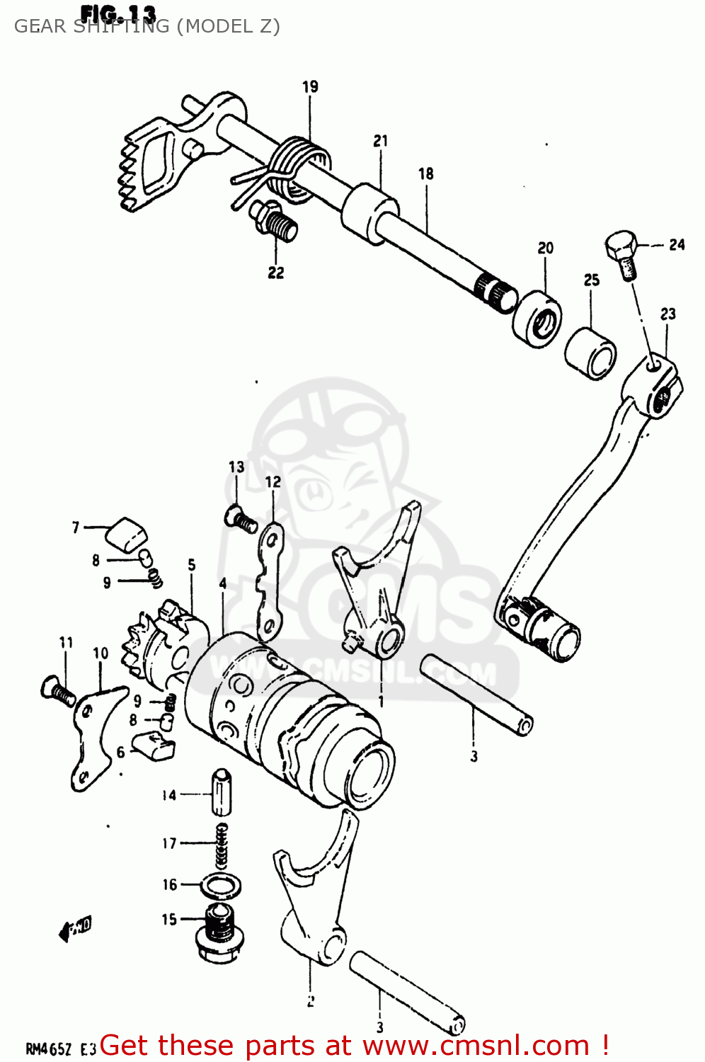GEAR SHIFTING (MODEL Z) RM465 1982 (Z) USA (E03)