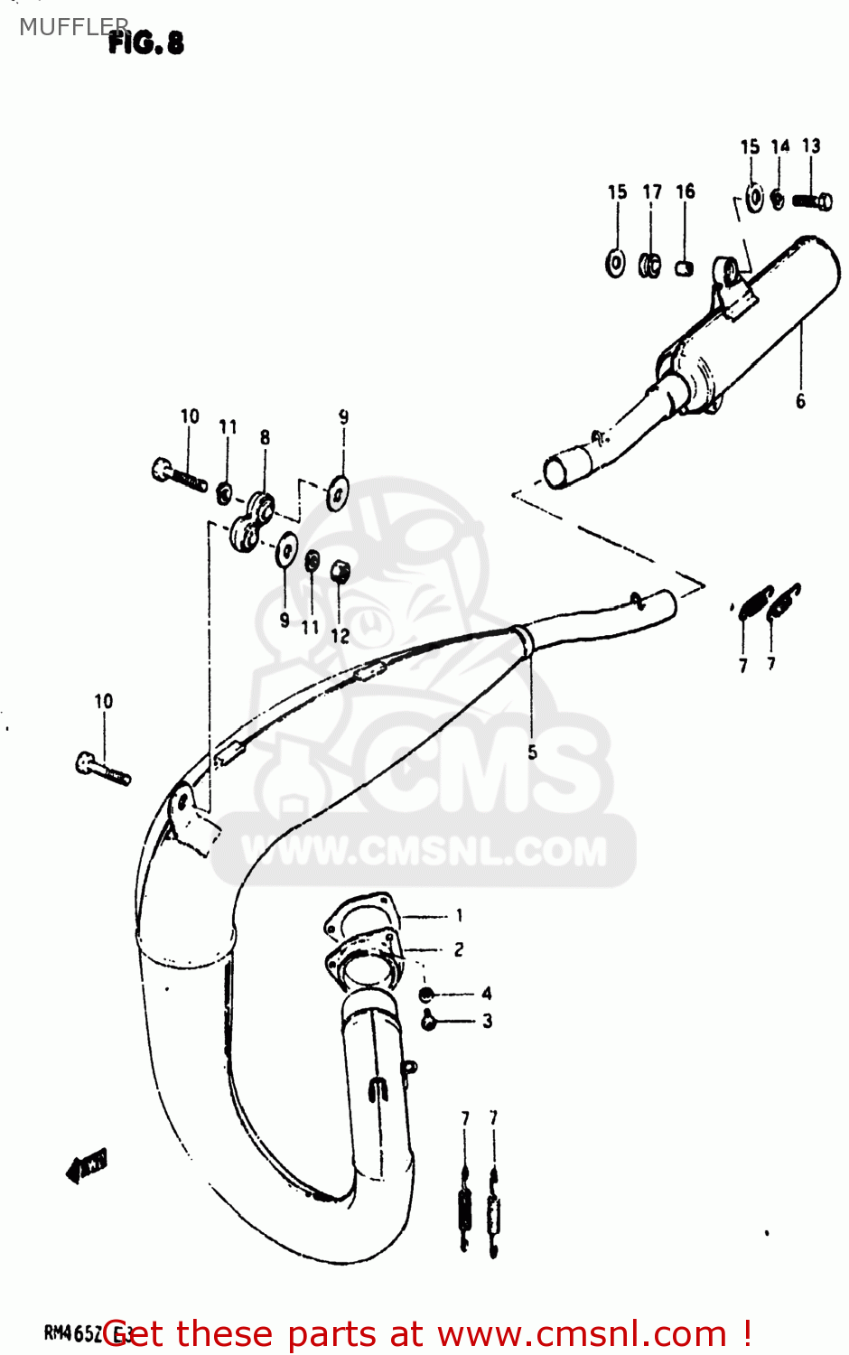 MUFFLER RM465 1982 (Z) USA (E03)