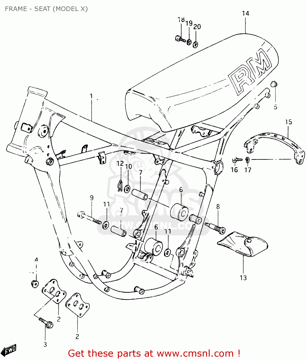 FRAME - SEAT (MODEL X) RM465 1982 (Z)