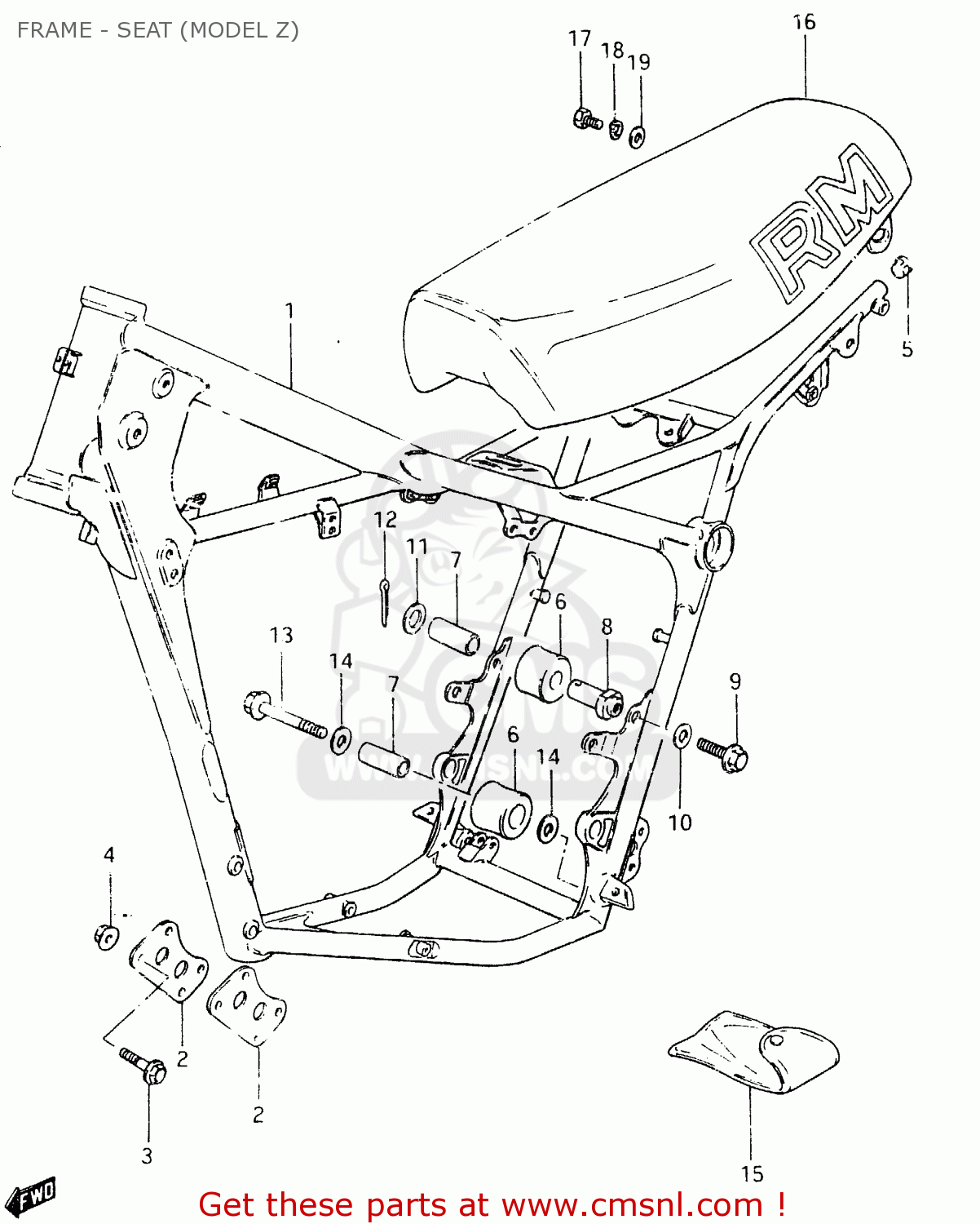 FRAME - SEAT (MODEL Z) RM465 1982 (Z)