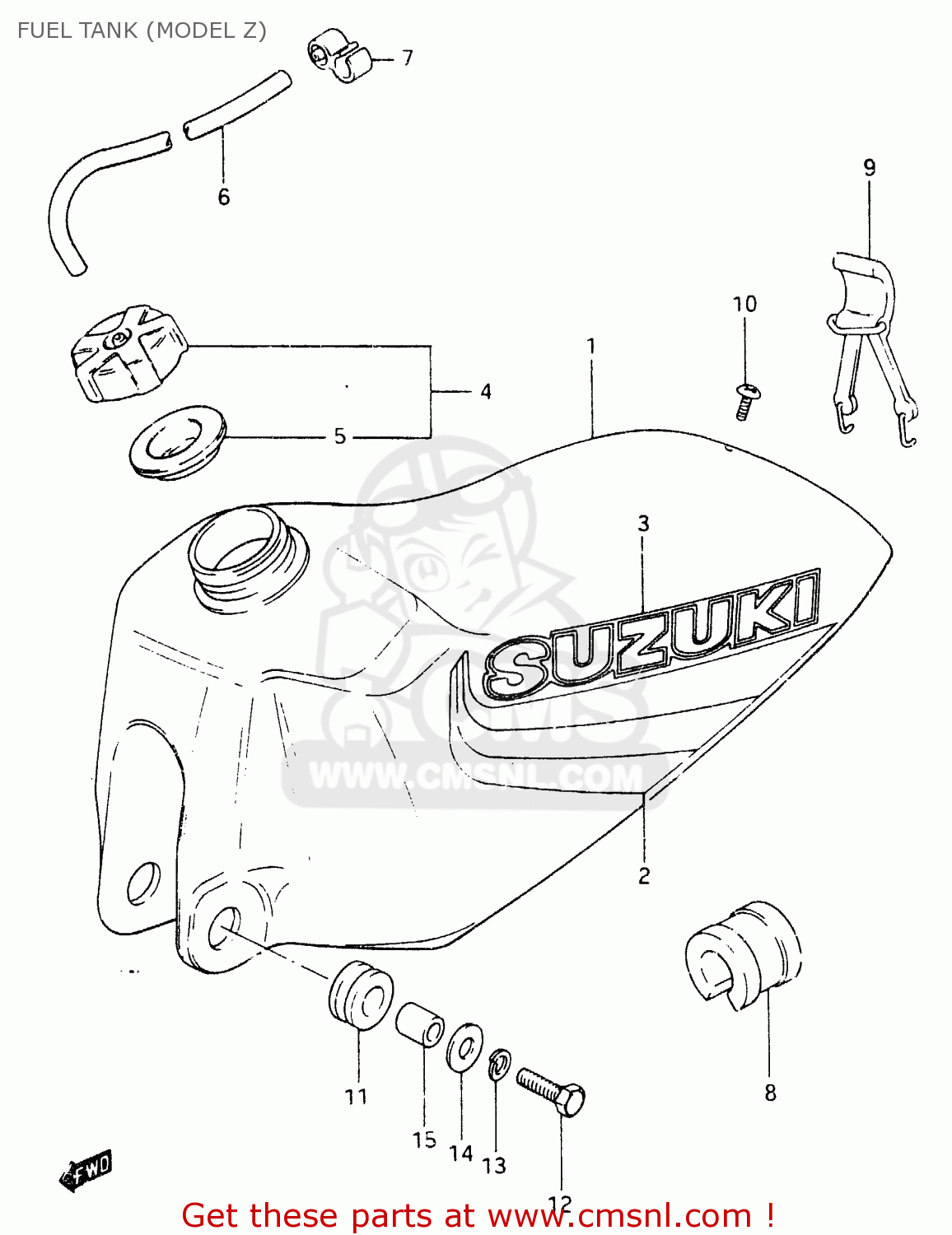 FUEL TANK (MODEL Z) RM465 1982 (Z)