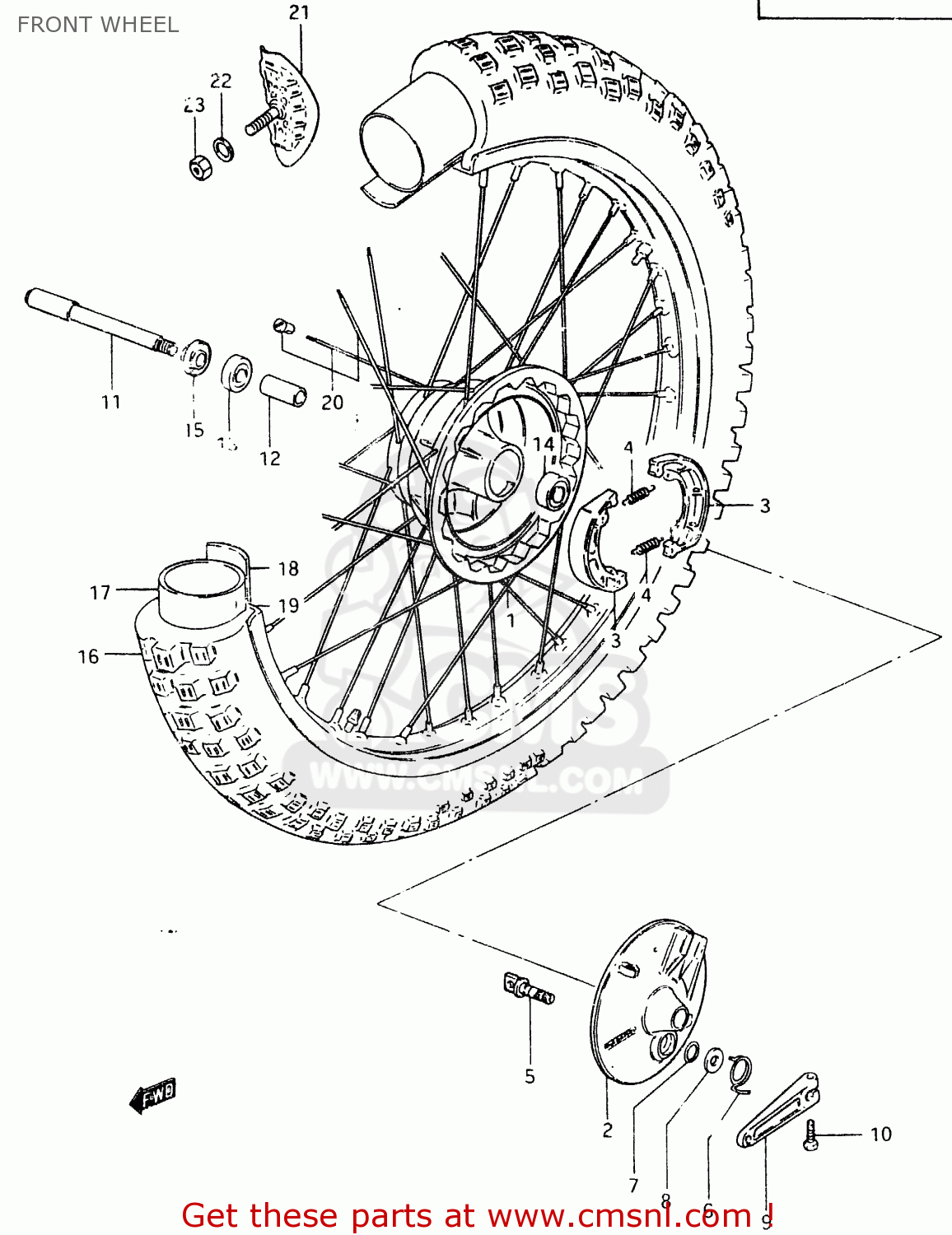 FRONT WHEEL RM465 1982 (Z)