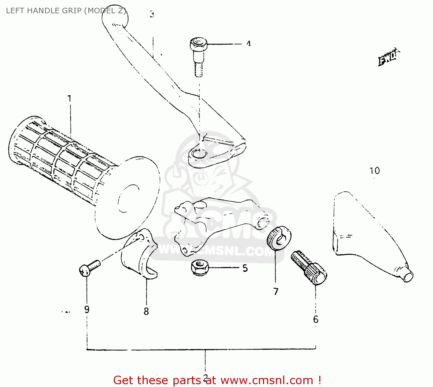 LEFT HANDLE GRIP (MODEL Z) RM465 1982 (Z)