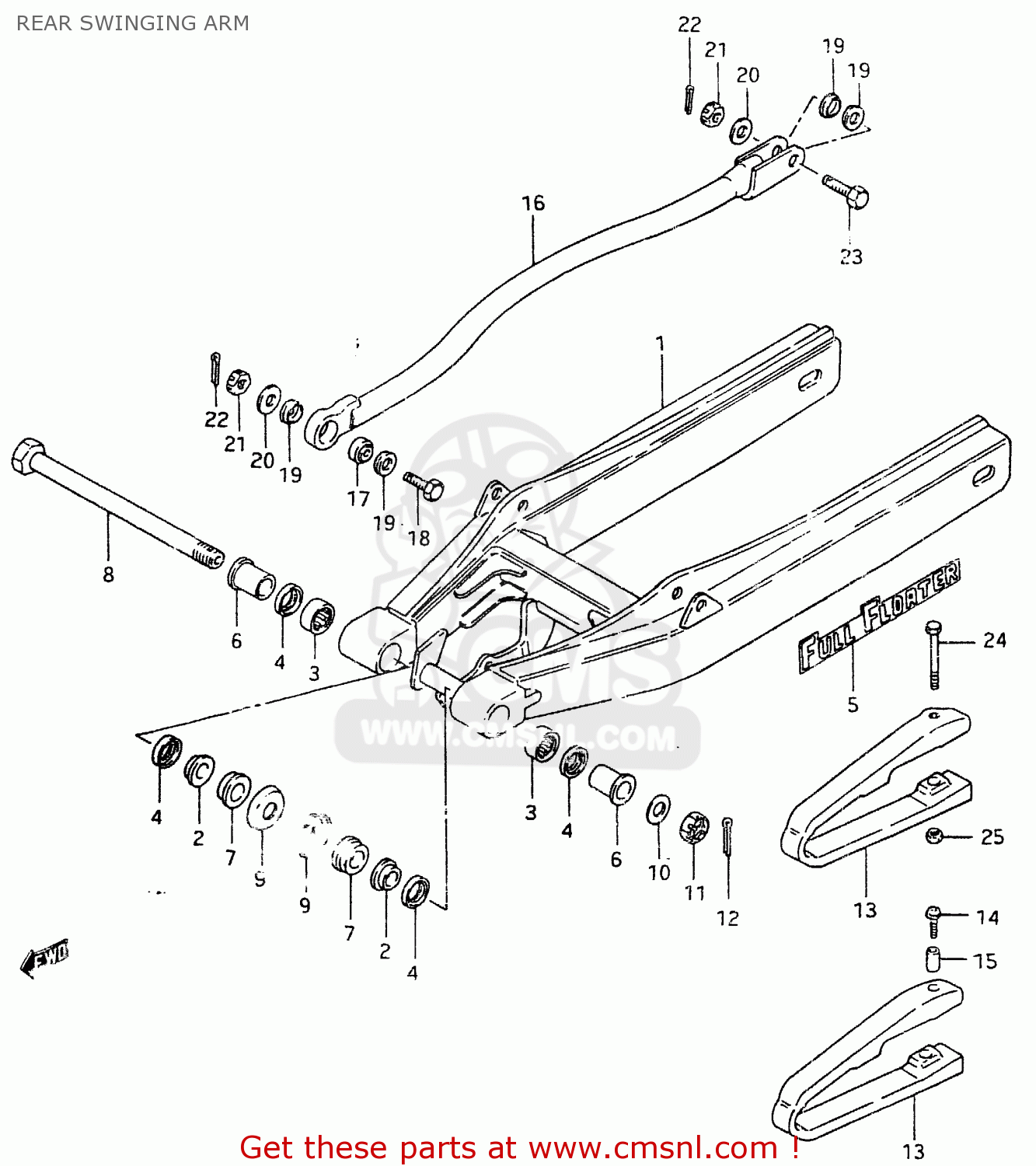 REAR SWINGING ARM RM465 1982 (Z)