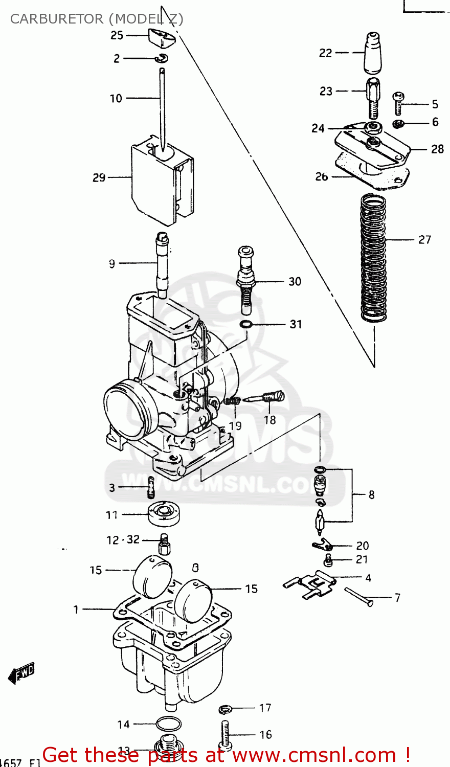 CARBURETOR (MODEL Z) RM465 1982 (Z)