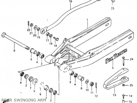 REAR SWINGING ARM - RM465 1982 (Z)